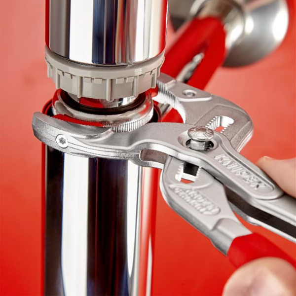 Pince pour siphon, connecteur et tube plastique Knipex - Poignées gainées - Longueur 250 mm