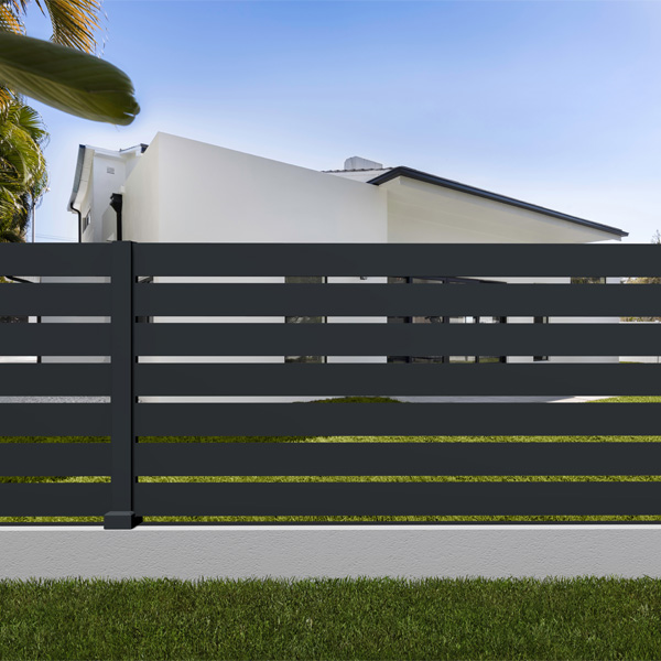 Lame pour clôture aluminium ajourée - Open 100 - Anthracite RAL7016 - Haut. 10,00 CM - Long. 1,985 m - Lot de 4