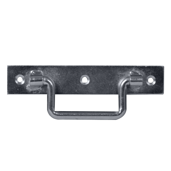 Poignée sur platine pour volet ou porte - CQFD - diamètre 7 mm longueur 140 mm - acier zingué