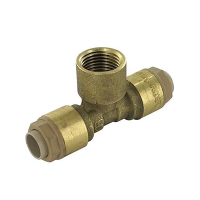 Jonction RSO Té filetée - Pour tube en cuivre ou PER - Diamètre 14 mm - F 15 x 21 - Laiton