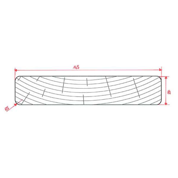 Lame de terrasse bois en Pin du Nord lisse - Classéo - Traité classe 4 marron - 145 MM x 27,00 MM - Longueur 4,20 M