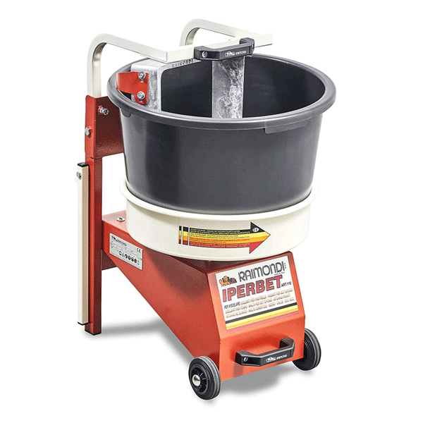 Malaxeur colle carrelage avec seau tournant IPERBET - capacité 300 kg/h - livré avec 2 seau 45L et pale pour malaxage