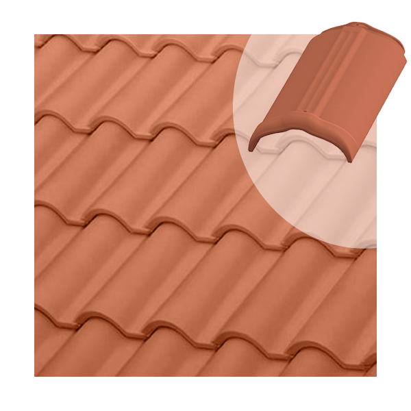 Faîtière circulaire Tejas Borja pour tuile mécanique et canal - coloris Nature rouge - 430 MM x 230 MM