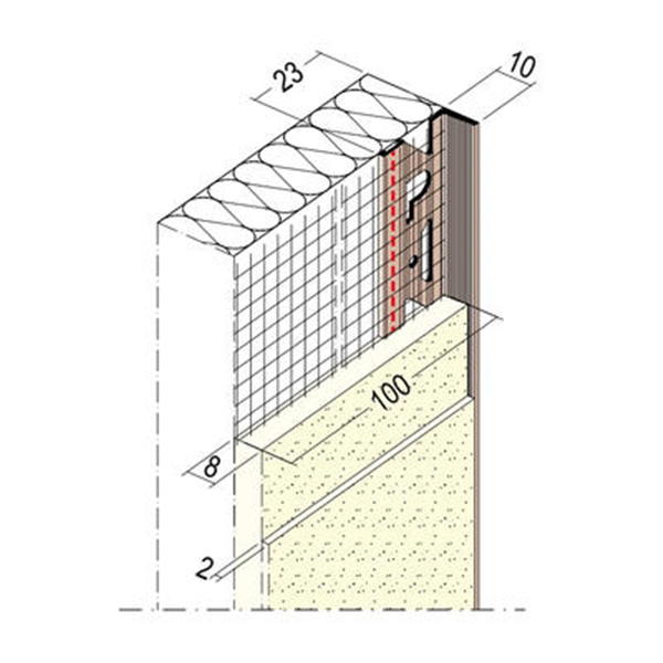 Profilé d'arrêt avec tissu pour isolation thermique - longueur 2,50 m