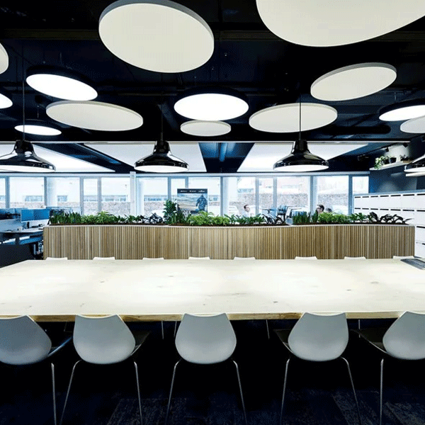 Dalle plafond acoustique ronde à suspendre - Ecophon Solo Circle Blanc - Ø 800,0 mm - ép. 40 mm - lot de 4