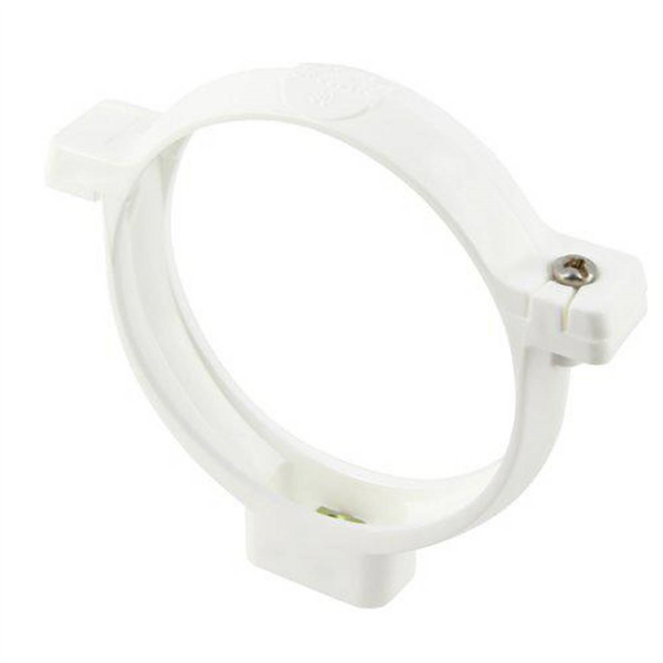 Collier à bride Nicoll pour tube de descente cylindrique - Diamètre 80 mm - PVC - Blanc