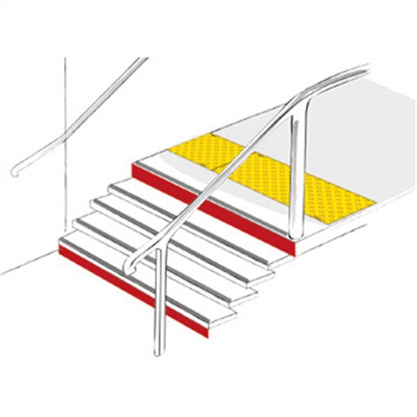 Dalle podotactile adhésive pour sol intérieur - Dinalert Dinac - 450 MM x 412 MM - Gris