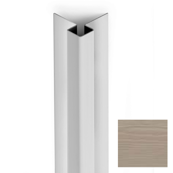 Profil d'angle extérieur pour bardage Cedral Click - aluminium laqué Brun C03 - longueur 3,00 M
