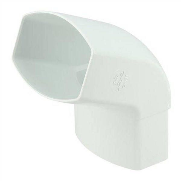 Coude ovoïde Nicoll pour tube de descente 90 x 56-mm - Angle 67°30 - Mâle/Femelle - Techtan - Blanc