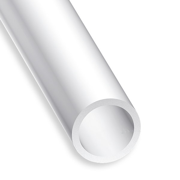 Tube rond creux en polyester et fibre de verre blanc - diamètre 8 mm - épaisseur 1.5 mm - longueur 1 m CQFD 2047-5302