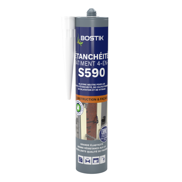 Mastic silicone S590 en cartouche - Blanc