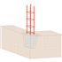 Armature de poteau chaînage - zone sismique - maille 10x10 CM - fil 10 MM - longueur Long. 6,00 m