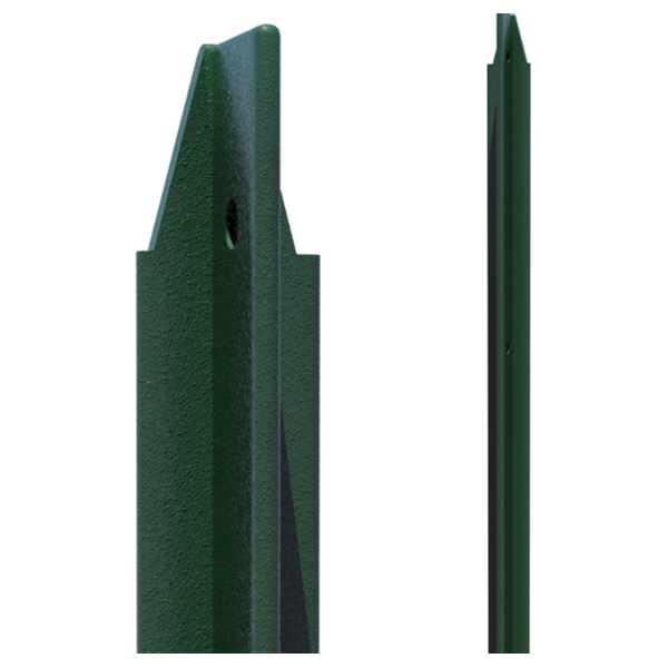 Poteau TE pour clôture en rouleau - Dirickx - Section 30x30x3 MM - Hauteur 2.25 M Vert