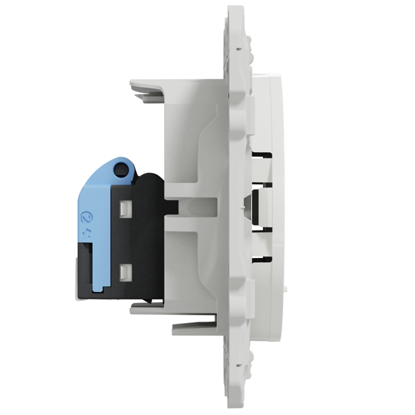 Prise RJ45 Schneider Odace - avec support de fixation à visser - grade 3 - catégorie 6 - STP - blanc