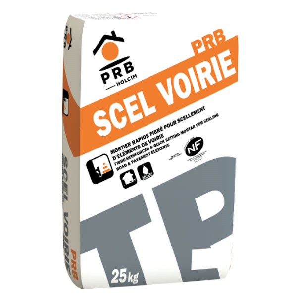 Mortier de scellement fibré noir à prise rapide pour élément de voirie - PRB SCEL VOIRIE - sac de 25 kg