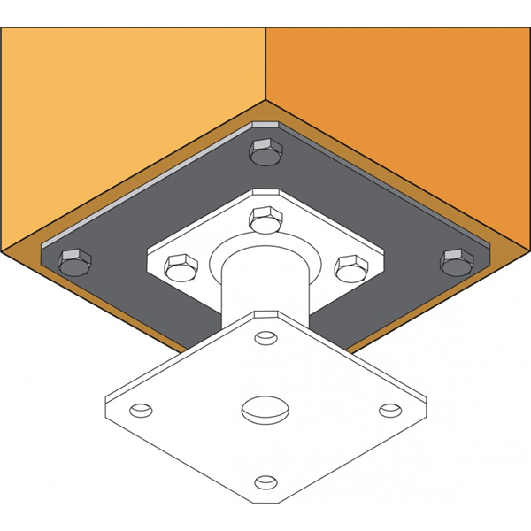 Platine optionnelle pour pied de poteau 180 x 180 mm