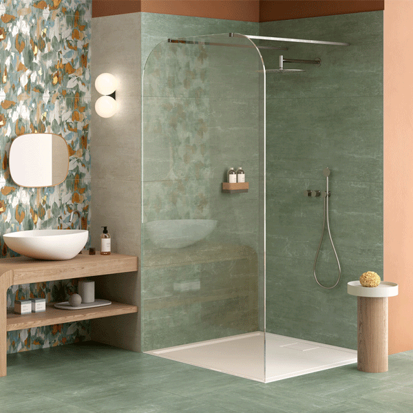 Faïence salle de bain en grès cérame rectifié - Foyer - 120,0 CM x 60,0 CM - ép.7,00 MM - Sage