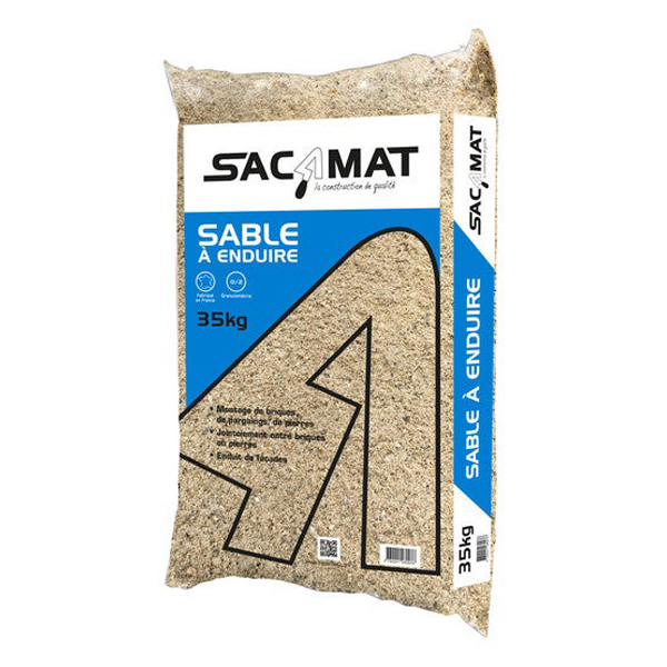 Sable à enduire Sacamat pour travaux de maçonnerie granulométrie 0 à 2 mm - sac de 35,0 KG