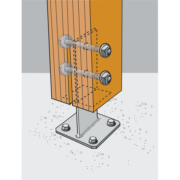 Boulon de charpente acier galva 8.8 diamètre 16 mm longueur 180 mm
