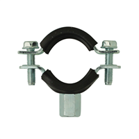 Collier isophonique ⌀ 1/2” à double embase série lourde M8 / M10 - Acier zingué - Plage de serrage 20 - 25 mm