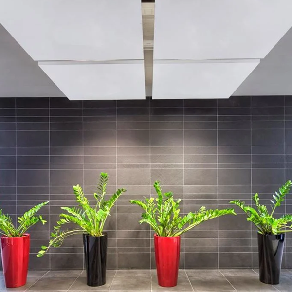 Îlot flottant acoustique Ecophon Solo Square à suspendre - Blanc - 1200 MM x 1200 MM - ép. 40 MM - lot de 4