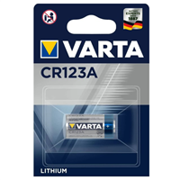 Pile lithium pour appareils de sécurité et maison connectée - CR123A Varta - 3V - Longue durée