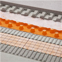Natte de désolidarisation de drainage et d'étanchéité sous carrelage extérieur - DITRA DRAIN 8 - plots de 8 mm - Rouleau 1 m x 12,5 ml
