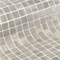 Mosaïque en émaux de verre antidérapants Zen - carreau de 2,5 x 2,5 cm - trame de 49,5 x 31,2 cm - Creamstone