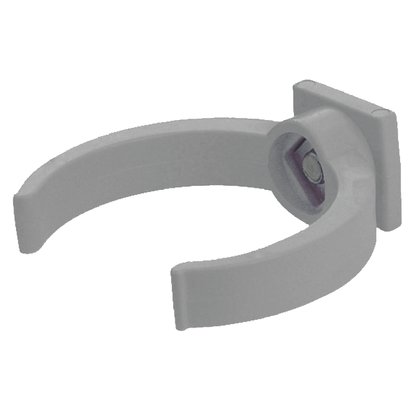 Collier de fixation forme lyre pour système d'évacuation des eaux usées - avec insert M7 - PVC gris - Ø32,0 mm