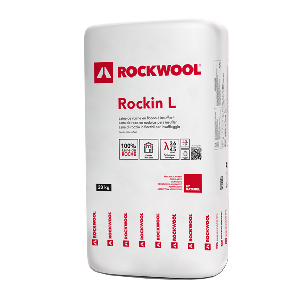 Laine de roche à souffler Rockwool Rockin L sac de 20 kg