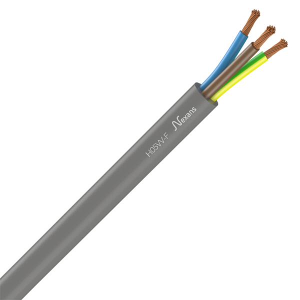 Câble électrique souple H05VVF - 3G1.5 - Gris - pour installations domestiques - touret de 250 m 10097416