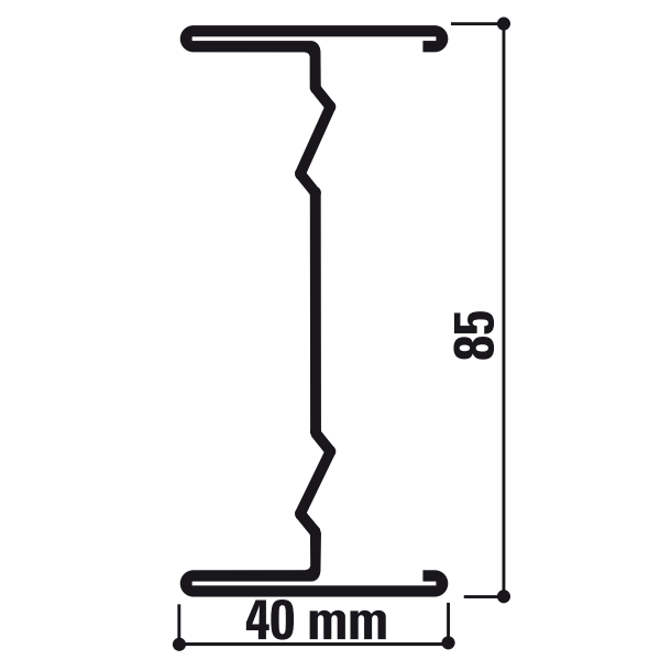 Profilé en I d'ossature métallique Rockfon pour plafond suspendu longue portée - 40,0 MM x 85 MM - 5,00 M