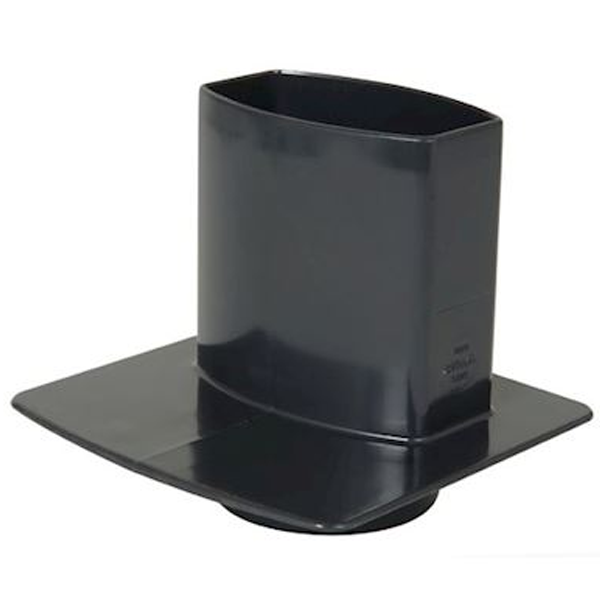 Pied de chute Nicoll PCU95A pour tube de descente de gouttière ovoïde - Techtan - 90 x 56 mm - gris anthracite