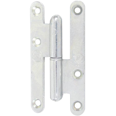 Paumelle droite bouts ronds sens droit Torbel en acier zingué blanc NF - 160 x 60 mm