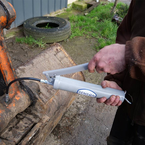 Pompe à graisse manuelle Renson pour graisse en vrac et cartouche de 400g - double flexible inclus