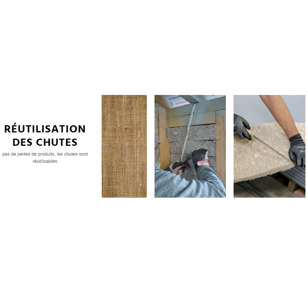 Isolant intérieur biosourcé ThermaSoft Natura en fibre végétale - R=1,15 m².K/W - 1,25 M x 0,60 M ép. 45,00 MM