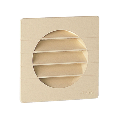 Grille de ventilation spécial façade pour tube PVC - Diamètre 100 mm - Avec moustiquaire - Sable