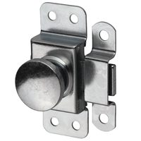 Verrou targette à pêne plat et bouton tournant - acier nickelé - DRC Abus - largeur 20 mm