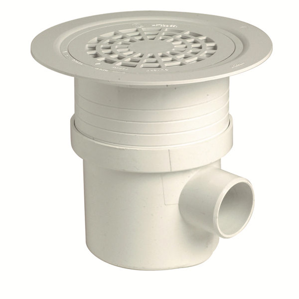 SIPHON S/HORIZONTALE 50 SOL PLAST.GRILLE PVC