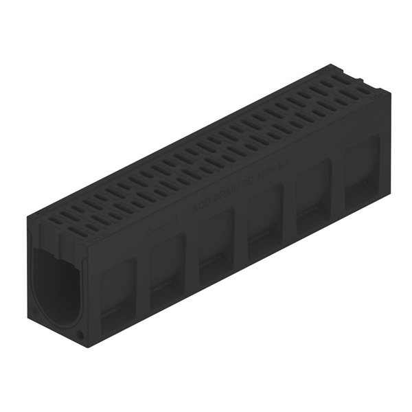 ACO MONOBLOCK URBAIN P150V - D400 COULEUR NOIR - BETON POLYMERE