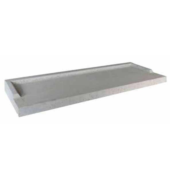 Seuil de porte-fenêtre monobloc en béton gris AR35 avec rejingots - profondeur 35 CM - longueur 1,00 M