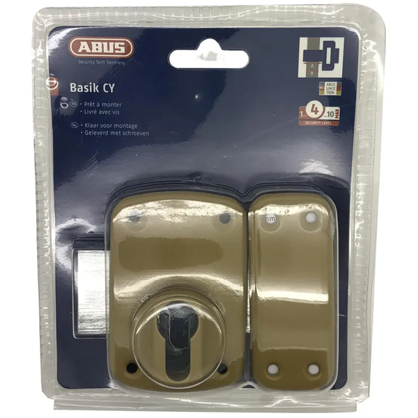 Verrou de porte pour cylindre européen - Basik Abus Bronze - avec visserie et cache de finition