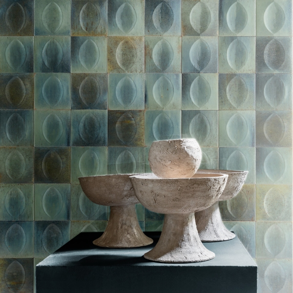 Carrelage effet zellige bleu pour mur intérieur - Gleeze Turchese Egg - 10,0 CM x 10,0 CM - ép. 12,5 mm