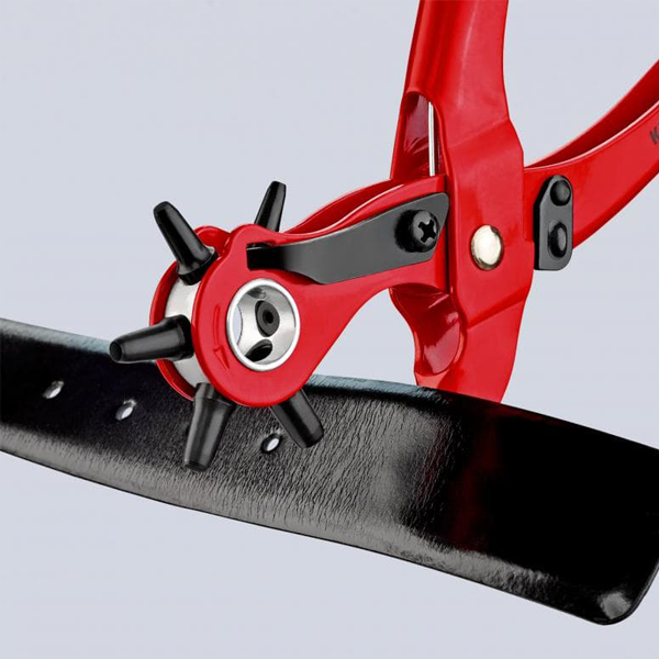 Pince emporte-pièces revolver 90 70 220 Knipex - 6 buses interchangeables - Longueur 220 mm