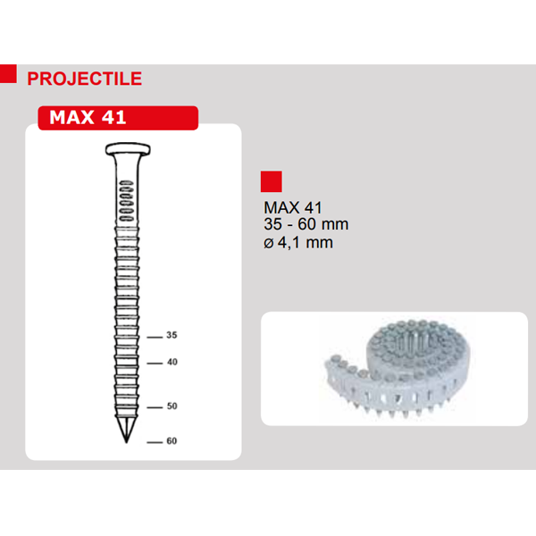 Cloueur pneumatique pour sabots et connecteurs de charpente C 41/65 P1 Alsafix - pour pointes en rouleaux de 35 à 60 mm - 5 à 8 bars
