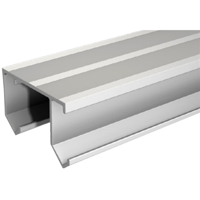 Rail aluminium double voie pré-percé Mantion Tubel pour porte de placard - longueur 194 cm