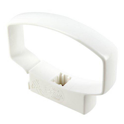 Collier ovoïde PVC pour tube de descente eau pluviale à clipser - 90 x 56 mm - Blanc