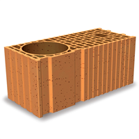 Brique poteau complémentaire rectifiée isolante Porotherm R20 - 450,0 MM x 200 MM x 189,0 MM