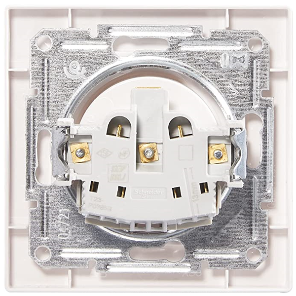 Prise de courant 2P+T Schneider Asfora complet - à encastrer - blanc brillant - 16 A - 230 V