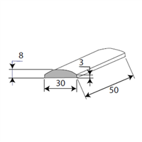 SEPAR BUS 30X3X8X50 GRIS